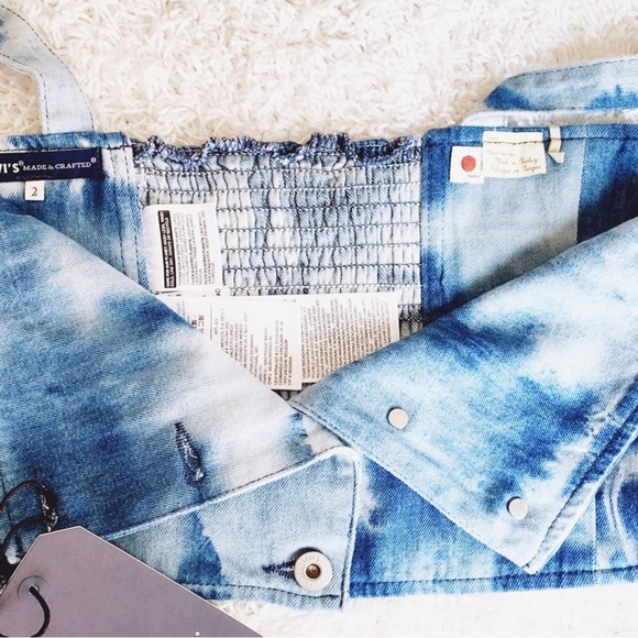 Levi’s Retro Vintage Tie-Dye Jean Crop Top Y2K - Picture 5 of 8